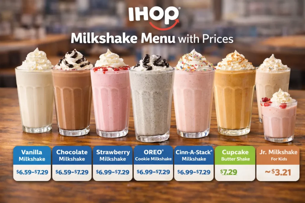 IHOP Milkshake Menu with Prices