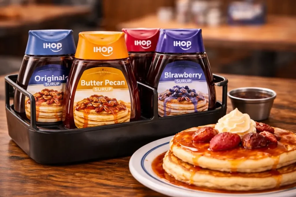 IHOP Syrup Caddy Flavors